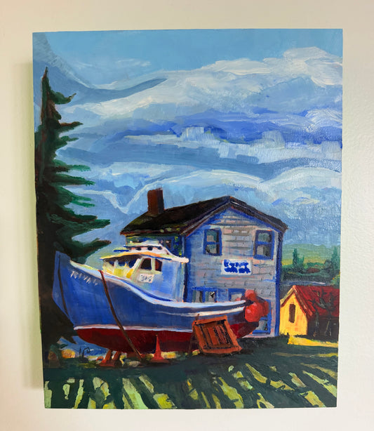 “Burchell’s Wharf” 8x10 Nova Scotian Original Oil Painting