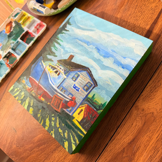 “Burchell’s Wharf” 8x10 Nova Scotian Original Oil Painting
